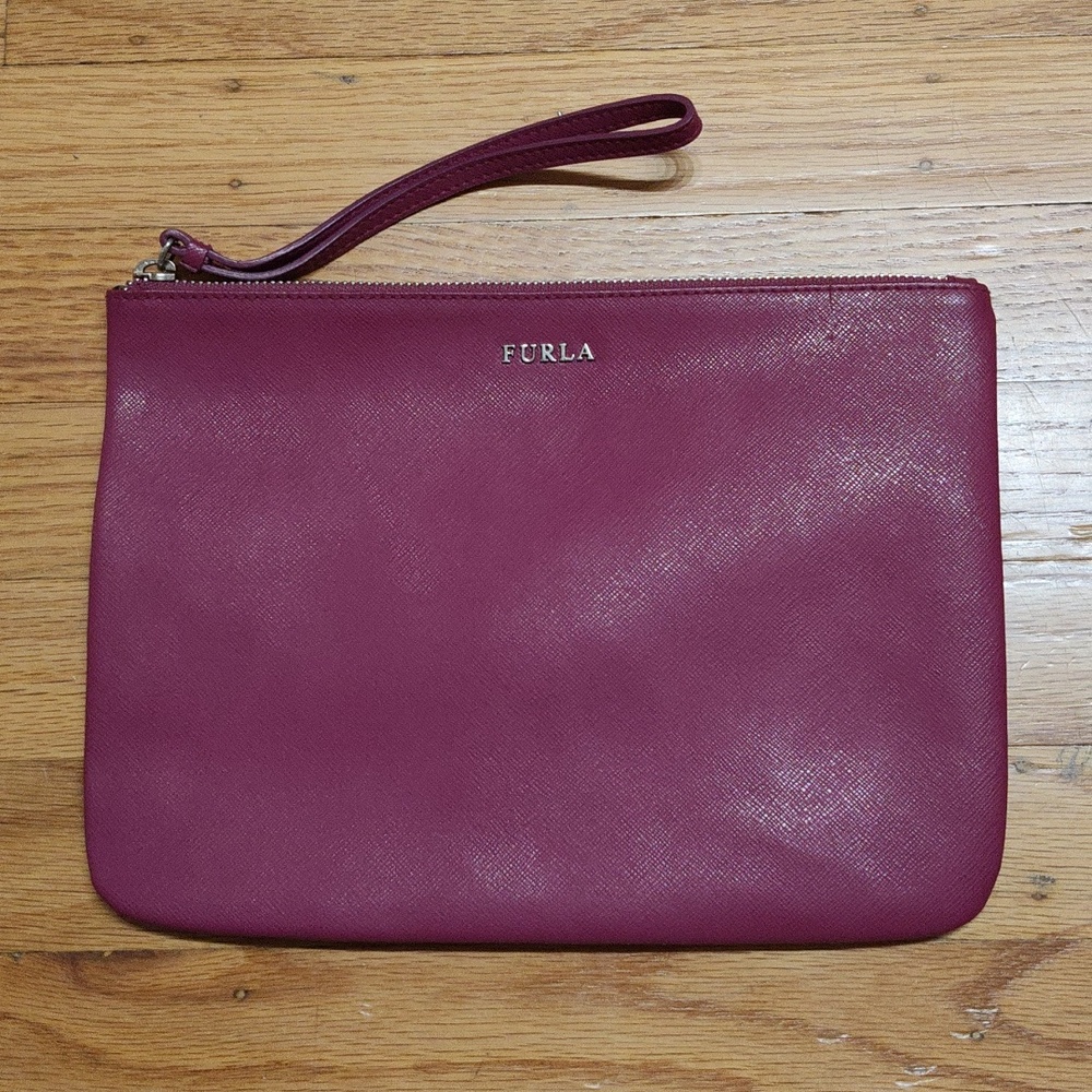 Furla Magenta Wristlet Clutch